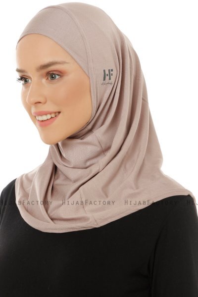 Hanfendy Plain Logo - Stengrå One-Piece Hijab