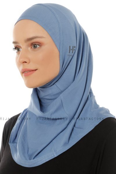 Hanfendy Plain Logo - Indigo One-Piece Hijab