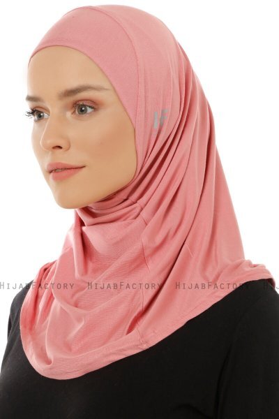 Hanfendy Plain Logo - Mörkrosa One-Piece Hijab