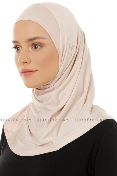 Hanfendy Plain Logo - Puder One-Piece Hijab