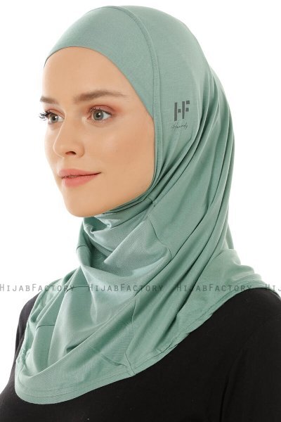 Hanfendy Plain Logo - Grön One-Piece Hijab