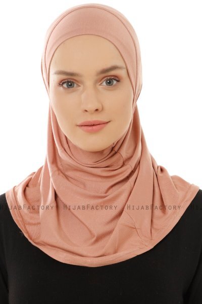Hanfendy Plain Logo - Peanut One-Piece Hijab