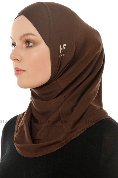 Hanfendy Cross Logo - Brun One-Piece Hijab