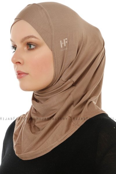 Hanfendy Cross Logo - Mörk Taupe One-Piece Hijab