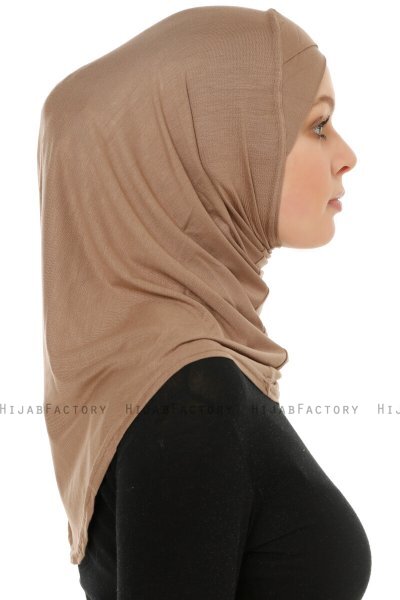 Hanfendy Cross Logo - Mörk Taupe One-Piece Hijab