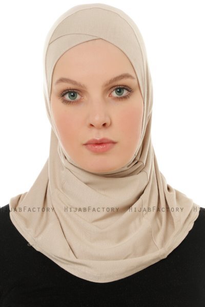 Hanfendy Cross Logo - Ljus Taupe One-Piece Hijab