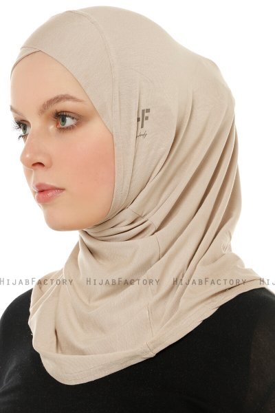 Hanfendy Cross Logo - Ljus Taupe One-Piece Hijab