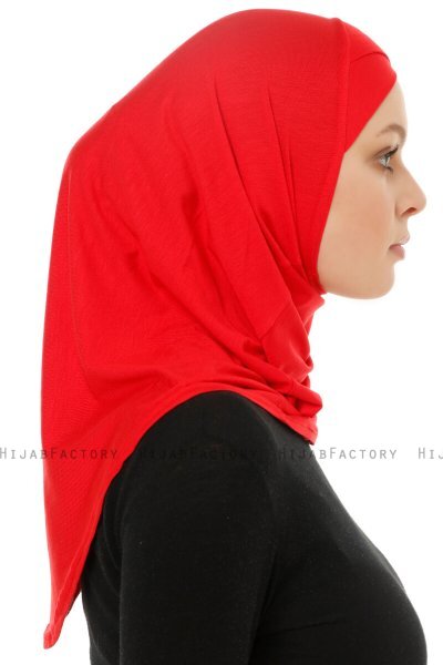 Hanfendy Cross Logo - Röd One-Piece Hijab