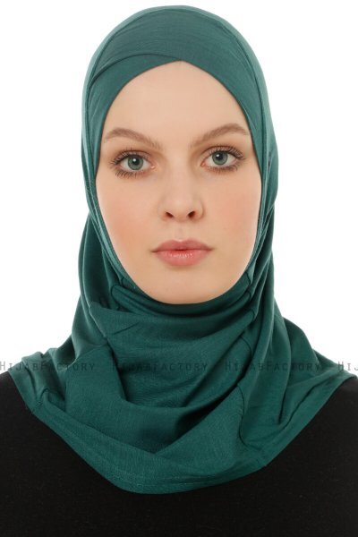 Hanfendy Cross Logo - Mörkgrön One-Piece Hijab