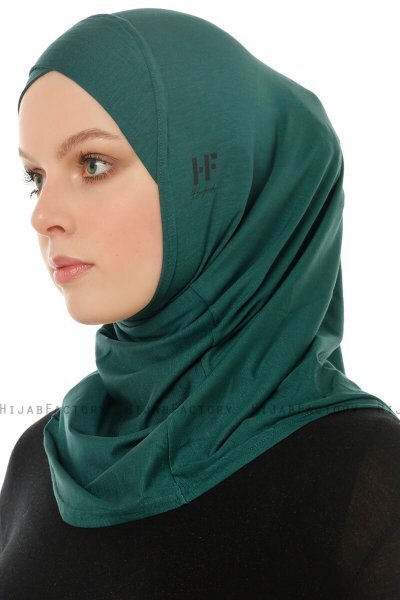 Hanfendy Cross Logo - Mörkgrön One-Piece Hijab