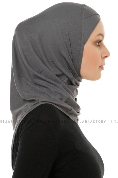 Hanfendy Cross Logo - Mörkgrå One-Piece Hijab