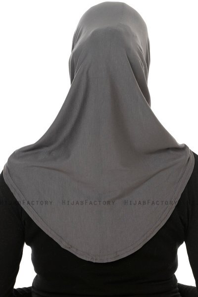 Hanfendy Cross Logo - Mörkgrå One-Piece Hijab