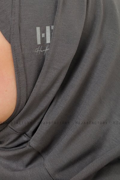 Hanfendy Cross Logo - Mörkgrå One-Piece Hijab