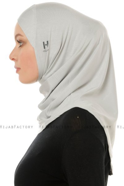 Hanfendy Cross Logo - Ljusgrå One-Piece Hijab