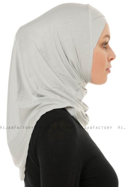 Hanfendy Cross Logo - Ljusgrå One-Piece Hijab