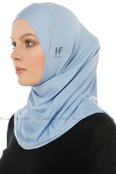 Hanfendy Cross Logo - Ljusblå One-Piece Hijab