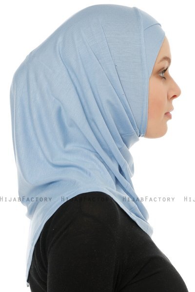 Hanfendy Cross Logo - Ljusblå One-Piece Hijab