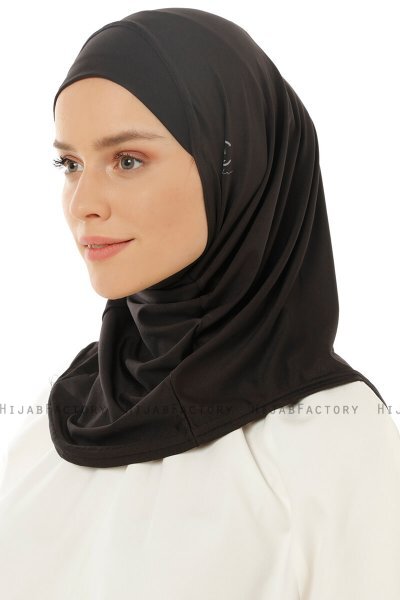 Micro Plain - Svart One-Piece Hijab