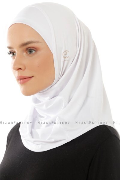 Micro Plain - Vit One-Piece Hijab