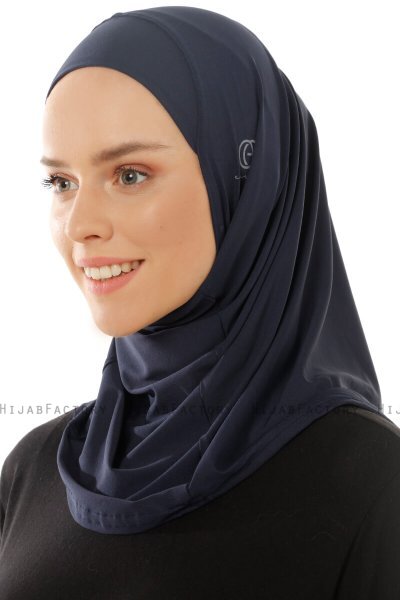 Micro Plain - Marinblå One-Piece Hijab