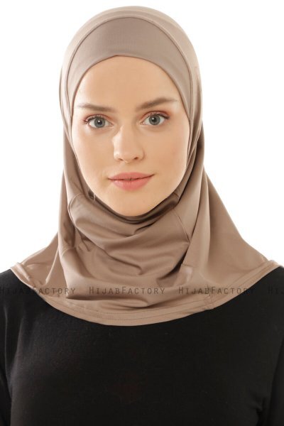 Micro Plain - Mörk Taupe One-Piece Hijab