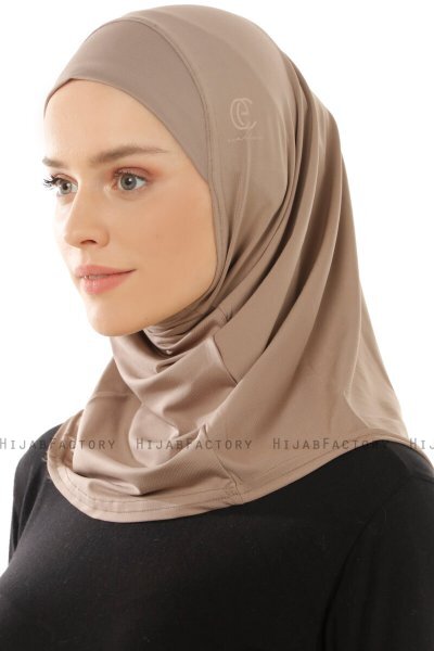 Micro Plain - Mörk Taupe One-Piece Hijab