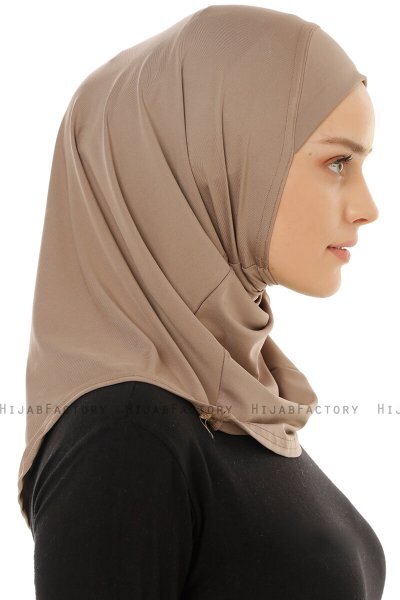 Micro Plain - Mörk Taupe One-Piece Hijab