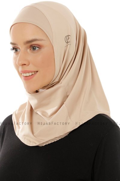 Micro Plain - Ljus Taupe One-Piece Hijab