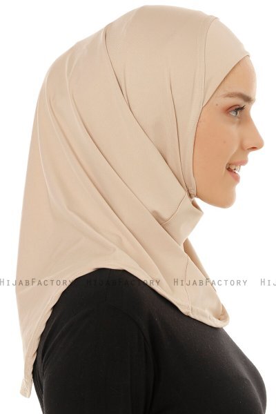 Micro Plain - Ljus Taupe One-Piece Hijab
