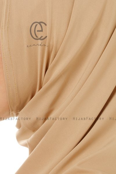 Micro Plain - Beige One-Piece Hijab - Ecardin
