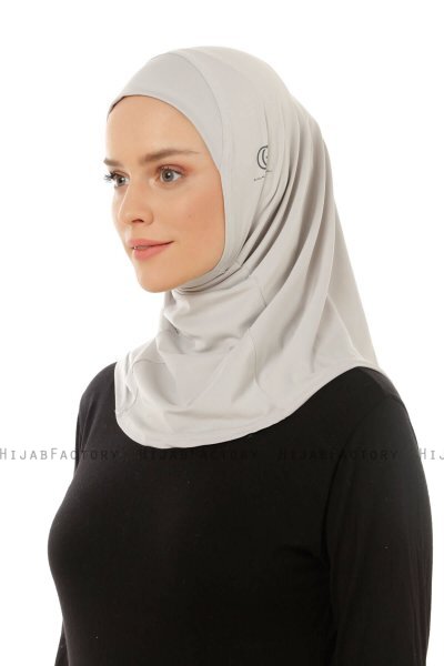 Micro Plain - Ljusgrå One-Piece Hijab