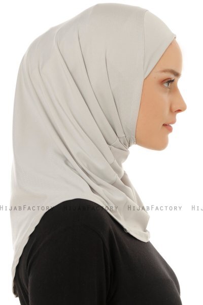 Micro Plain - Ljusgrå One-Piece Hijab