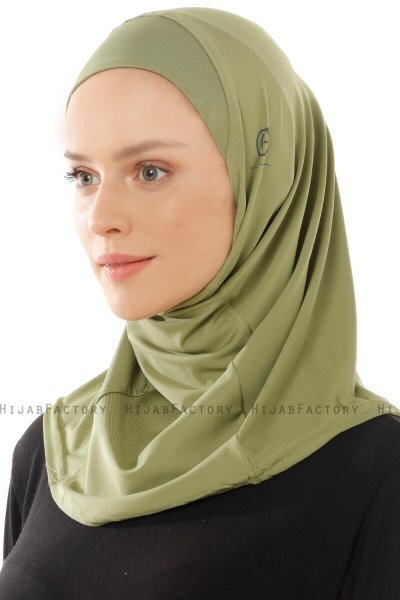Micro Plain - Olivgrön One-Piece Hijab