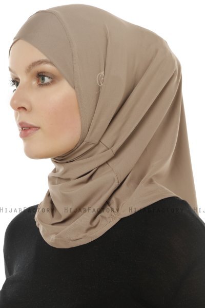 Micro Cross - Mörk Taupe One-Piece Hijab