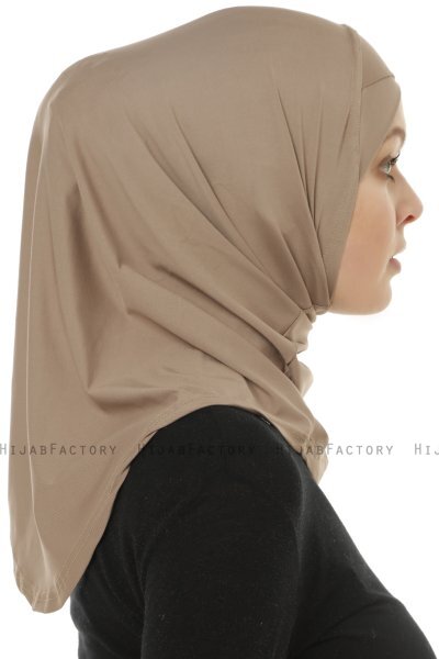 Micro Cross - Mörk Taupe One-Piece Hijab