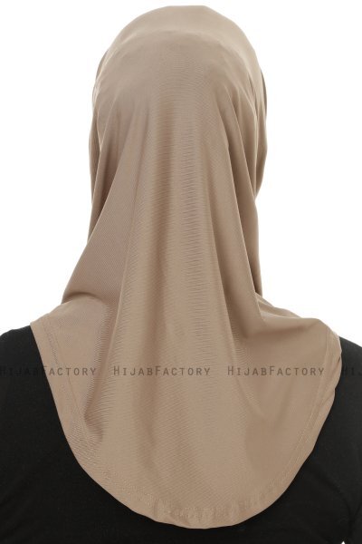 Micro Cross - Mörk Taupe One-Piece Hijab