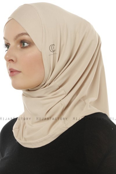 Micro Cross - Ljus Taupe One-Piece Hijab