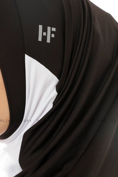 Esin - Svart & Vit & Ljusgrå One-Piece Hijab