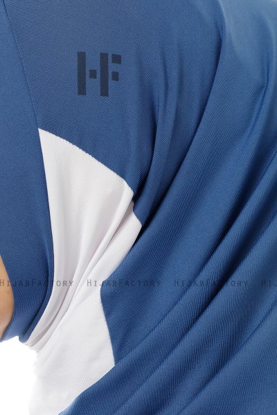 Esin - Indigo & Vit & Marinblå One-Piece Hijab