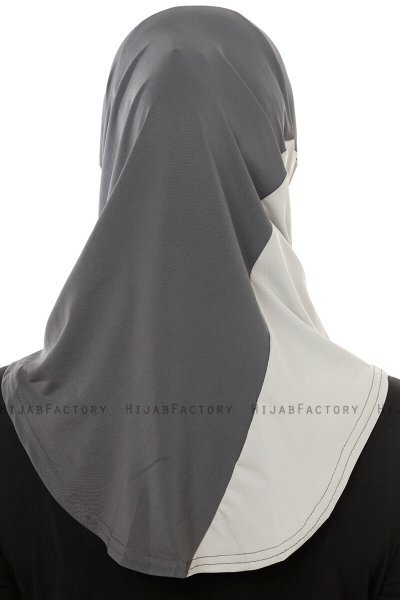 Esin - Antracit & Ljusblå & Ljusgrå One-Piece Hijab