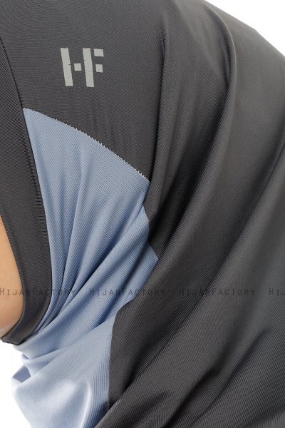 Esin - Antracit & Ljusblå & Ljusgrå One-Piece Hijab