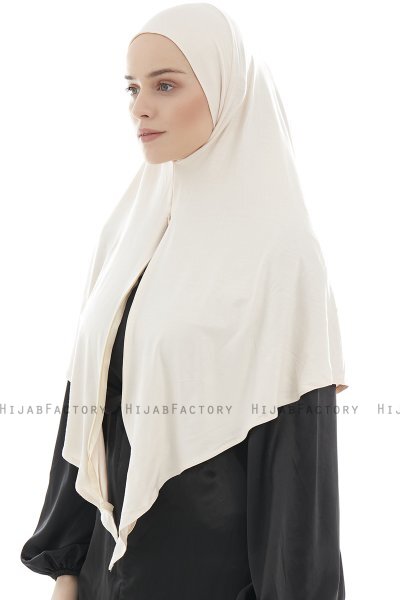 Ajda - Beige Hijab Med Dragkedja