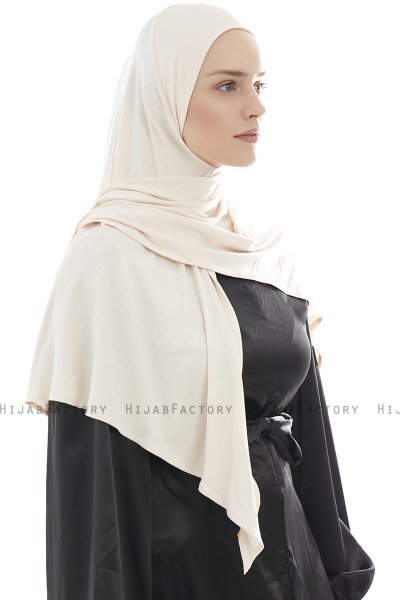 Ajda - Beige Hijab Med Dragkedja