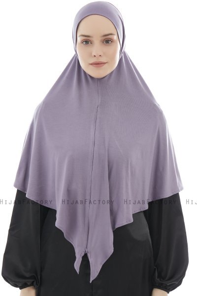 Ajda - Mörklila Hijab Med Dragkedja
