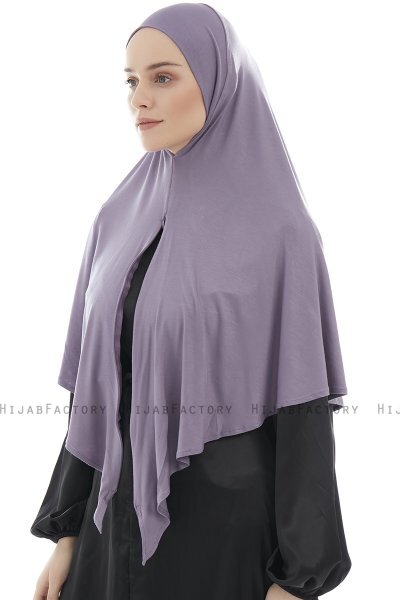 Ajda - Mörklila Hijab Med Dragkedja