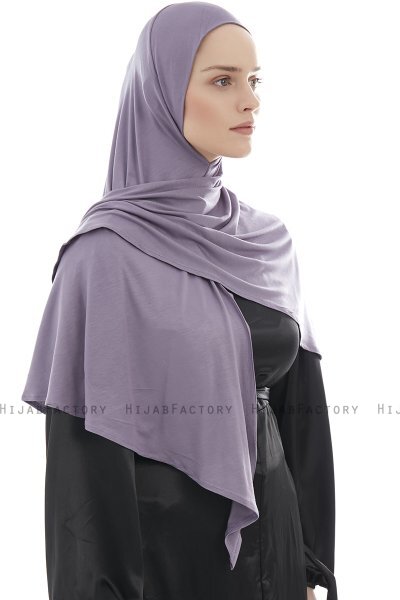 Ajda - Mörklila Hijab Med Dragkedja