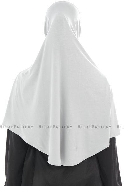 Ajda - Ljusgrå Hijab Med Dragkedja