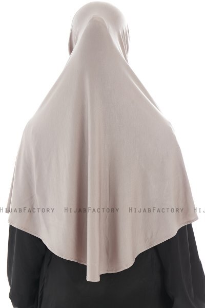 Ajda - Stengrå Hijab Med Dragkedja