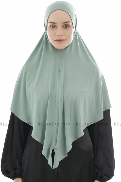 Ajda - Grön Hijab Med Dragkedja