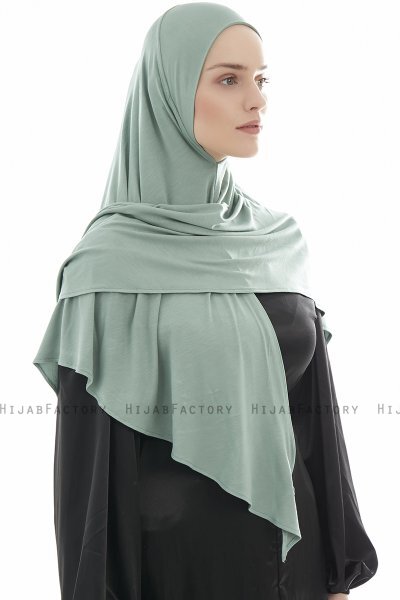 Ajda - Grön Hijab Med Dragkedja